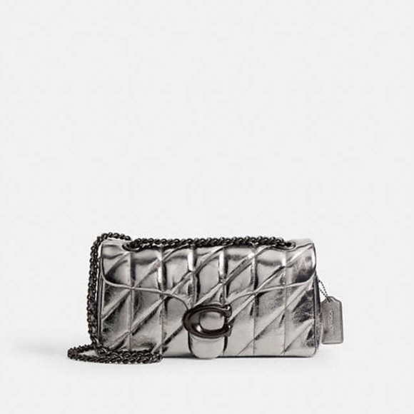 New! Quilted Tabby Shoulder Bag 26 With Anthracite! NWT - Picture 1 of 9